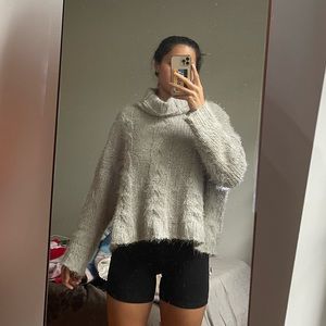 Dance & Marvel Turtleneck Gray Knit Sweater (M/L)